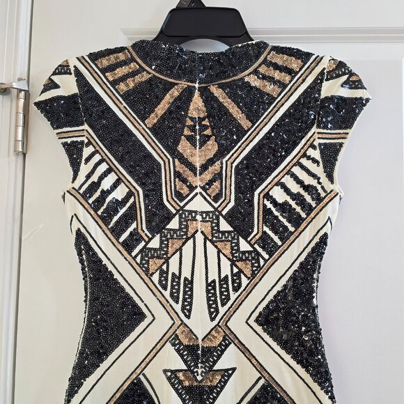 Express Geometric Sequin Bodycon Dress - Aztec, Gatsby, 20's, Holiday Party - Picture 8 of 11